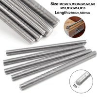 Gewindestange aus Edelstahl 304, M2-M20, 250 mm/500 mm Länge, Bolzenstab mit allen Gewinde, 1 Stück