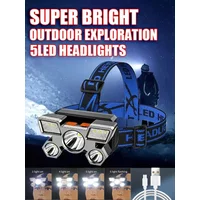 AliExpress KDULIT Ultra-bright Rechargeable Headlamp Portable 5 LED Headlight Head Torch Waterproof Working Light Outdoor Camping Fishing Cycling