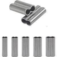 200Pcs Crimping Fishing Sleeves Copper Double Crimps Fishing Tube Fishing Line Crimp Sleeve Wire Leader Tackle Fishing Connector