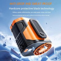 Waist Clip Fan 100 Speed Settings Smart Power Display 72H Battery LED Flashlight Warning Light Type-C Charging Grey