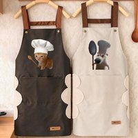 Viral Meme Chef Cat & Dog Apron Waterproof Oil-proof Adjustable Kitchen Cooking Bib With Pockets For Home Bbq Cafe Uniform&gift