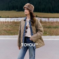 TOYOUTH Women Denim Collar Spliced Lightweight Warm Waterproof Down Jacket 2026 Winter New 90% Duck Down Loose Coat