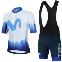 AliExpress MOVISTAR TDF Movistar Team Cycling Jersey 2026 Set Short Sleeve Blue Clothing Road Bike Shirts Suit Bicycle Bib Shorts MTB Maillot Ropa