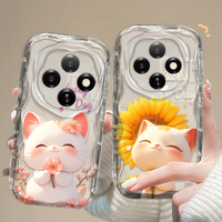 Flexible TPU Case For OPPO Reno 12F 12FS Reno12 F FS 5G Shockproof Cute Cat Pattern Protective Back Cover Fundas