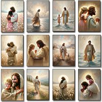Jesus With Woman Christian Posters Savior Jesus Knows Your Pain Prints Diamond Painting Wall Art Pictures Beach Home Room Deco