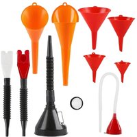 10Pcs Filling Automotive Funnels Set, Plastic Long Neck Oil Funnels, Snap Funnel,Right Angle Funnelswide Wide Mouth Fuel Funnels