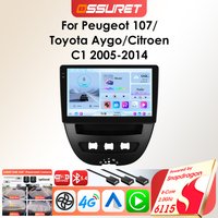 OSSURET Android-Autoradio-Player für Peugeot 107 Toyota Aygo Citroen C1 Auto-Multimedia Wireless Carplay Audio von Snapdragon 6115