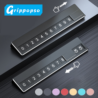 Grippopso Aluminium alloy Temporary Car Parking Card Phone Number Car Phone Holder Plate With 6 Sets Of Numbers Car Accessories