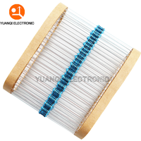 100PCS/LOT 1/4W 1% Metal Film Resistor 0.25W 0.1 0.15 1.5 12 33 47 68 100 150 240 560 1K 3.3K 8.2K 10K 100K 680K 1M 10M 22M ohms