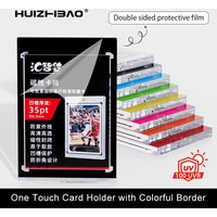 5 Pcs - Magnetic Card Holder - 35pt One Touch Card Holder with Colorful Border - for Pokemon Cards, Sports & Gaming Card Display