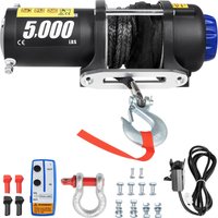Electric Winch, 5200 lbs Capacity 13m Synthetic Rope, Waterproof ATV UTV Winches w/ Wireless Remote For Towing SUV Truck Car