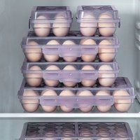 Plastic Egg Storage Box Anti-collision 6/15/24 Grids Refrigerator Egg Organizer Space Saving with Lid Egg Protector Camping