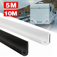 sk5m/10m Self-Adhesive J-Shaped Rain Gutter for RVs, Trucks, and Boats - Waterproof TPE Drip Rail Molding Strip, Easy Installation, White or Black, 1.4cm Width, 2.6cm Height, Durable &