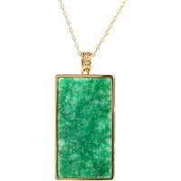Green Natural Jade Pendant Necklace Carved Gemstone Amulet Designer Vintage Stone Lucky Gifts for Women Real Jewelry