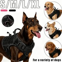 Heavy Duty Tactical Dog Harness Vest with Handle and D Ring Reflective Adjustable for Outdoor Training Search Rescue Gear