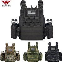 YAKEDA Outdoor Adventure Quick Release Tank Top Front Triple Bag Elastic Rope Fixed Design Back Zipper Storage Bag