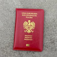 Unia Europejska Rzeczpospolita Polska Passport Cover Red Pu Leather Passeport Holder Women Travel Wallet Paszport Case