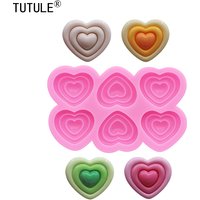 Moule en silicone DIY à trois couches en forme de cœur pour bijoux, accessoires, boucles d'oreilles, chocolat et décoration de gâteaux