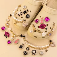 1/5pcs Metal Pins Luxury Shoes Charms for Women Favor Gifts Perfume Flower Jewelry Pearls Girls Shoes Accessories Sandals Buckle