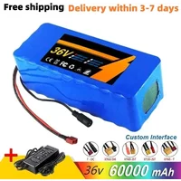 Kostenloser Versand 10S4P 36V 60000mAh Lithium-Batterie Elektroroller 18650 Akku + Gratis Ladegerät