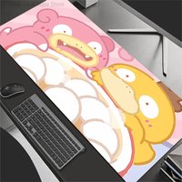 Cute Slowpoke&Psyduck Large Mouse Pad, Anime Desk Mat for Gaming Office, Non-Slip Extended Keyboard Pad, Kawaii Desk Accessories
