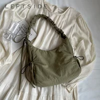 LEFTSIDE Soft Design Cloth Small Shopper Shopping Underarm Bags Lady Shoulder Bag for Women 2025 Trend Fashion Y2K Handbags