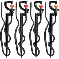 5pcs 360° Rotating Micro Watering Irrigation Sprinkler Sprayer with 21cm Stake 1/4" Barb Connector Lawn Farm Greenhouse Plant
