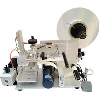 Semi Automatic Flat Labeling Machine for Laundry Detergent Square Bottles Toys Books PE Plastic Bags and Self Adhesive Labels