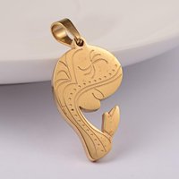 304 Stainless Steel Virgin Mary Pendant 27x15x2mm Golden Ion Plated Charm Metal Flat Lady Maria Pendant with 6x4mm Hole Ideal