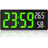 Large Digital Wall Clock Temperature and Humidity Display Night Mode Table Clock 3 Display Modes 12/24H Electronic LED Clock