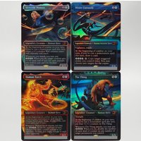 MSC TCG Proxy Magical Card English The Thing Mister Fantastic Invisible Woman Human Torch Game Collection Foil Card Toy