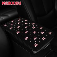 1 beautiful little bow glitter Blingbling Women's car armrest pad center control pad car interior supplies