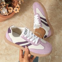 Women's Suede Casual Sneakers 2026 Autumn New Style Comfortable Non-slip Flat Lace-up Vulcanized Running Shoes Zapatos Mujer