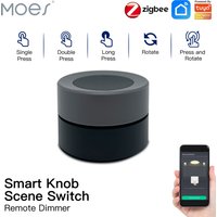 MOES New Tuya ZigBee Smart Knob Switch Wireless Scene Button Controller Battery Powered Automation Scenario Smart Life App