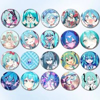 Kawaii Virtual Singer M-MikS Badges Creative Tinplate Button PinsBrooch Creative Badge Clothes Backpack Gift For Kids Friends