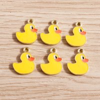10pcs 12x16mm Cartoon Animal Charms Enamel Duck Charms Pendants for Jewelry Making Earrings Necklace Bracelets DIY Crafts Supply