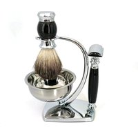 Complete 4-in-1 Shaving Razor Kit with Stand, Bowl, Brush, and Razor for a Perfect Shave