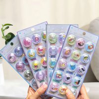 New DIY 3D Capsule Crystal Stickers - Kawaii Embossed Relief Decals, Scrapbooking Journal Cute Stationery for Children’s Toy