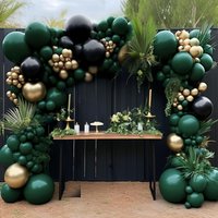 Pack of 114 Black Green and Gold Balloon for Birthday Wedding Baby Showers Jungle Adventure Party Decorations and Christmas