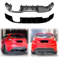 2012 To 2017 For Ford Fiesta ST MK7 Rear Bumper Diffuser Lip Spoiler Splitter Body Kit ABS Gloss Black Carbon Look Accessories