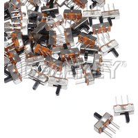100pcs Mini Vertical Micro Slide Switch 2 Position 3 Pin Terminal 1p2t SPDT On/Off Switches SS-12D00 For PCB Breadboard Electron