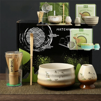 Tea Sticks Japanese Matcha Tea Set Match Bowl Matcha Spoon Matcha Brush Tea-Making Tools Bamboo Ceramic Matcha Whisk Set