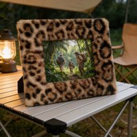 Heart Plush Photo Frame Leopard Print Creative 6/7/8 Inch Picture Frame Soft Puppy Paw Picture Frame Ornaments Living Room Decor