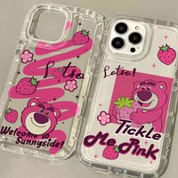 Cartoon L-Lotsos Bear Phone Case for Apple iPhone 17 Air 16 15 14 Plus 13 12 11 Pro Max Airbag Anti Drop Cover