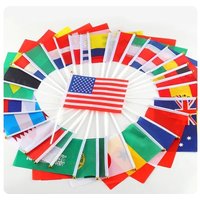10pcs Small Hand Waving Flags 14x21cm Polyester National Flag with Plastic Pole for Various Countries Holiday Party National Day