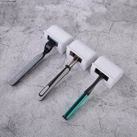 Black/Grey Easy-Install Shower Shaver and Electric Toothbrush Holder - Space-Saving Bathroom Organizer, Fragrance-Free Personal