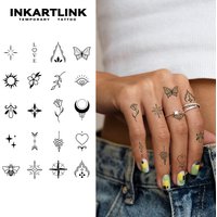 Henna Finger Tattoo (10) Temporary Tattoo,Lasts To 15 Days New Technology Magic Waterproof Semi Permanent Sticker.