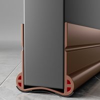 93cm PVC Door Bottom Seal Strip Flexible Silent Door Gap Weather Strip Washable Wear-resistant Sealing Strip with Under Brush