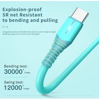 5A Type C Cable Liquid Silicone Fast Charge Cable LED Indicator Data Cord For iPhone Samsung Phone Charger Wire Micro USB Cable