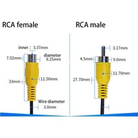 Rca Female / Male Audio Cable Cord AV Single-head Car RCA Extension Video Stereo Connector Extension Wire Camera Speaker C5